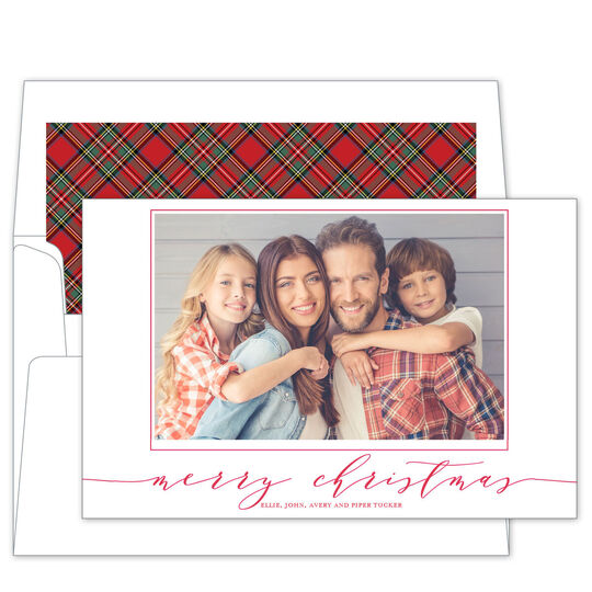 Merry Christmas Photo Flat Letterpress Holiday Cards